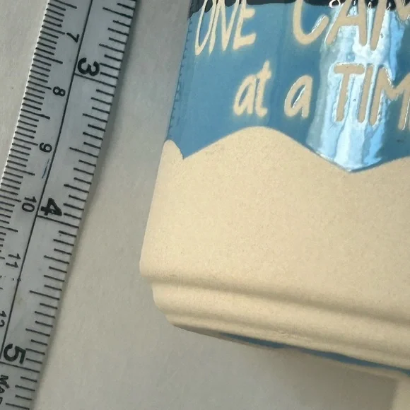 SOLD—Campsite Memories Raised Image Coffee Mug Gift Spectrum Designs Blue - Picture 7 of 7